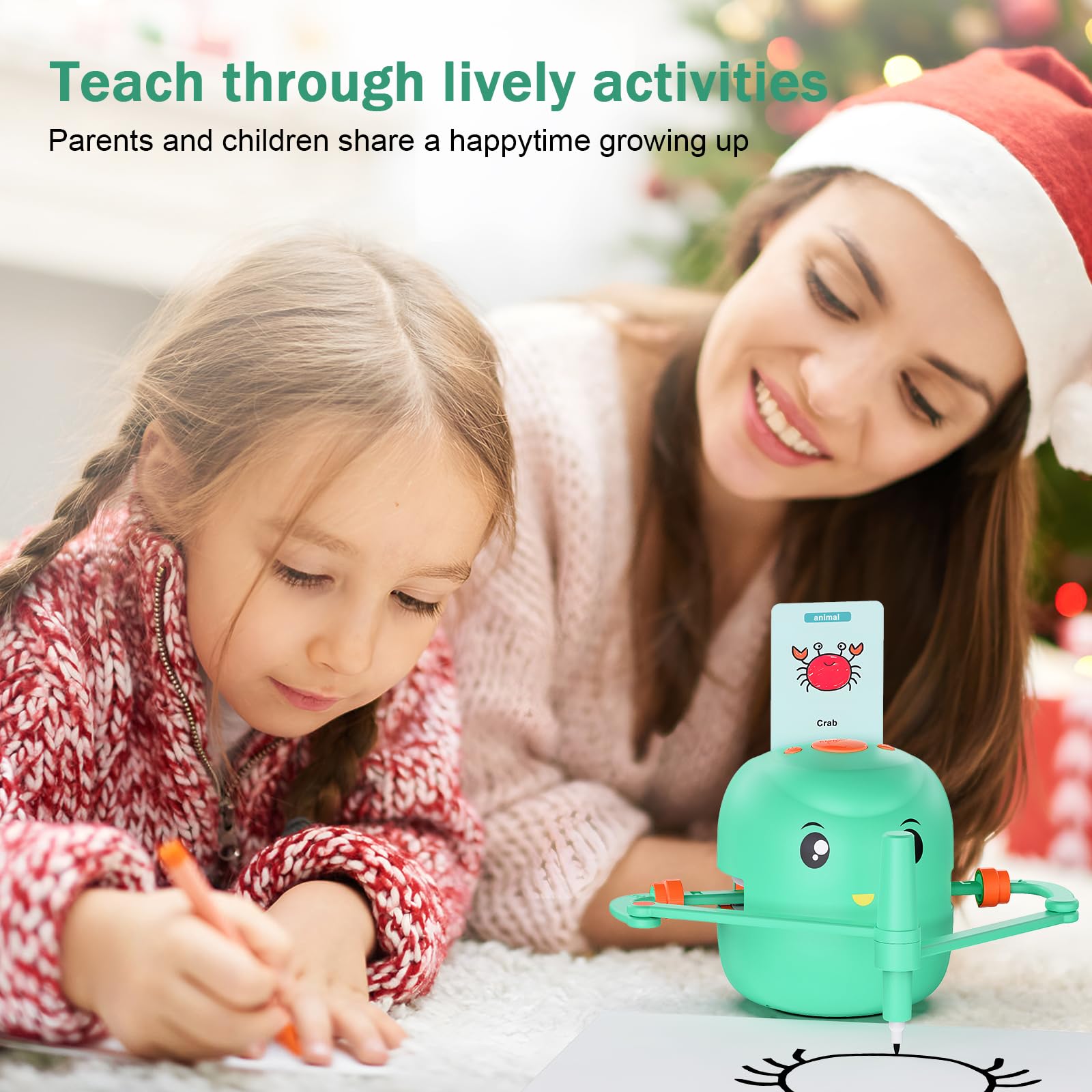 Happysky Smart Drawing Robot for Kids,Montessori Educational Painting Toy for 5+ with Voice Interaction&16 Color Pens,Magic Drawing Robot with 150 Learning Word Cards,Ideal Gift for 5+ Year Old Boys Girls