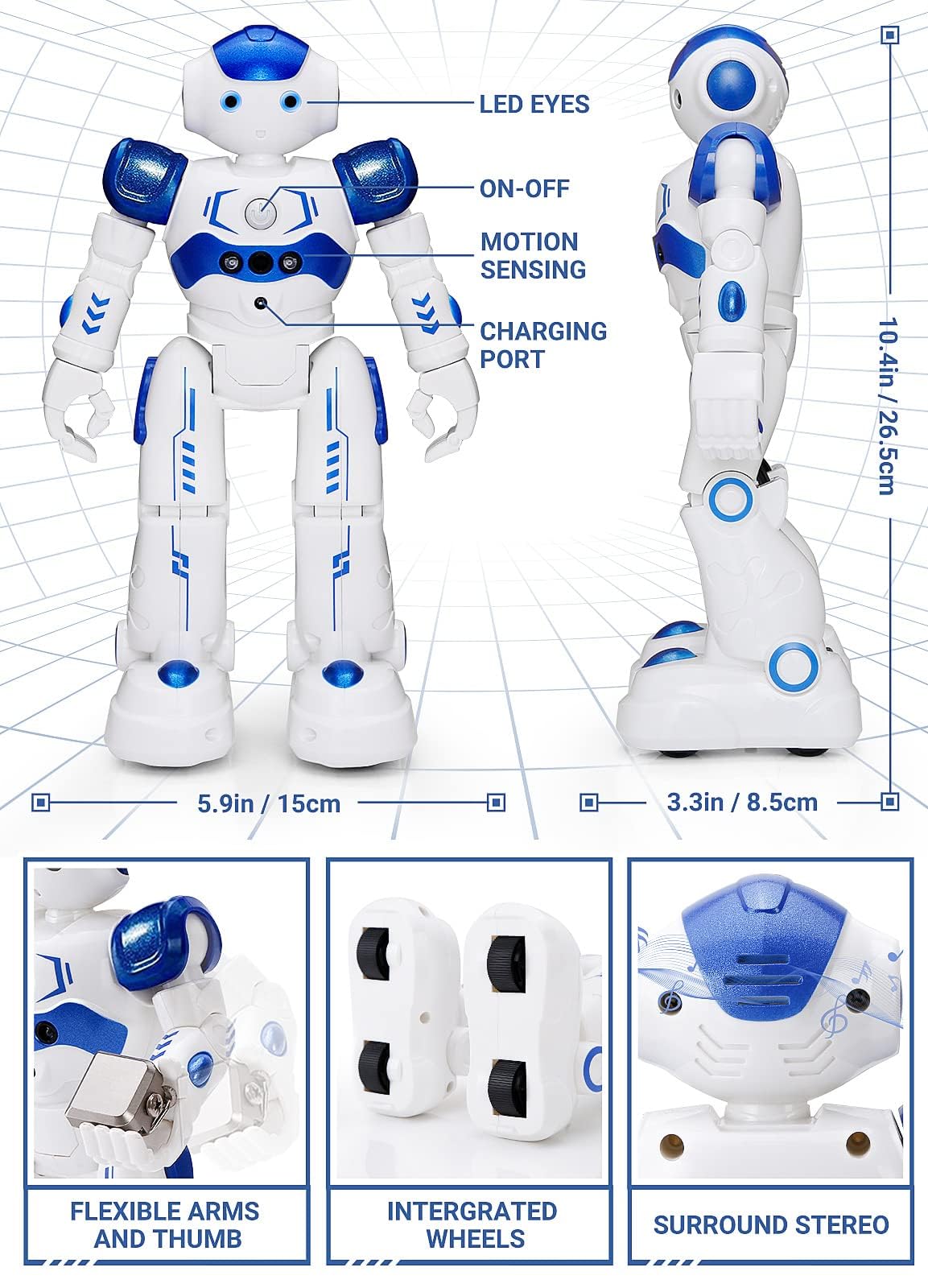 RC Robot Toys for Kids, Gesture & Sensing Programmable Remote Control Smart Robot for Age 3 4 5 6 7 8 Year Old Boys Girls Birthday Gift Present