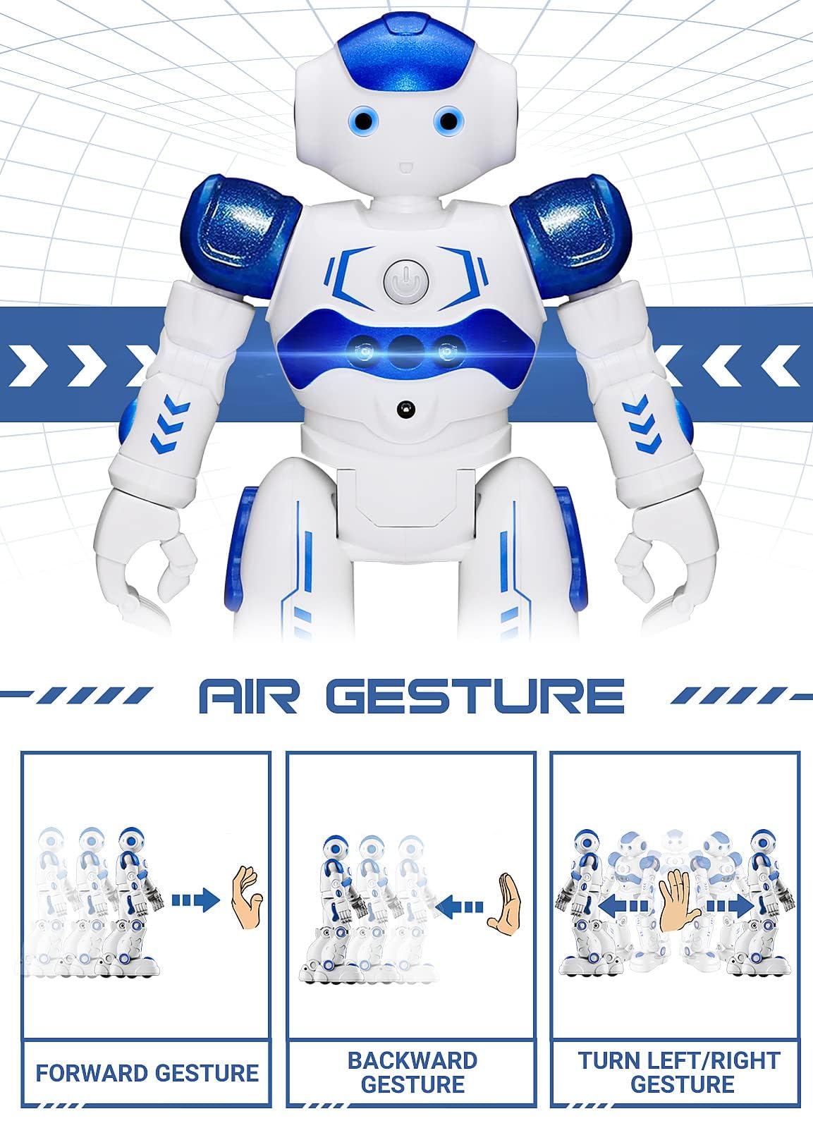 RC Robot Toys for Kids, Gesture & Sensing Programmable Remote Control Smart Robot for Age 3 4 5 6 7 8 Year Old Boys Girls Birthday Gift Present