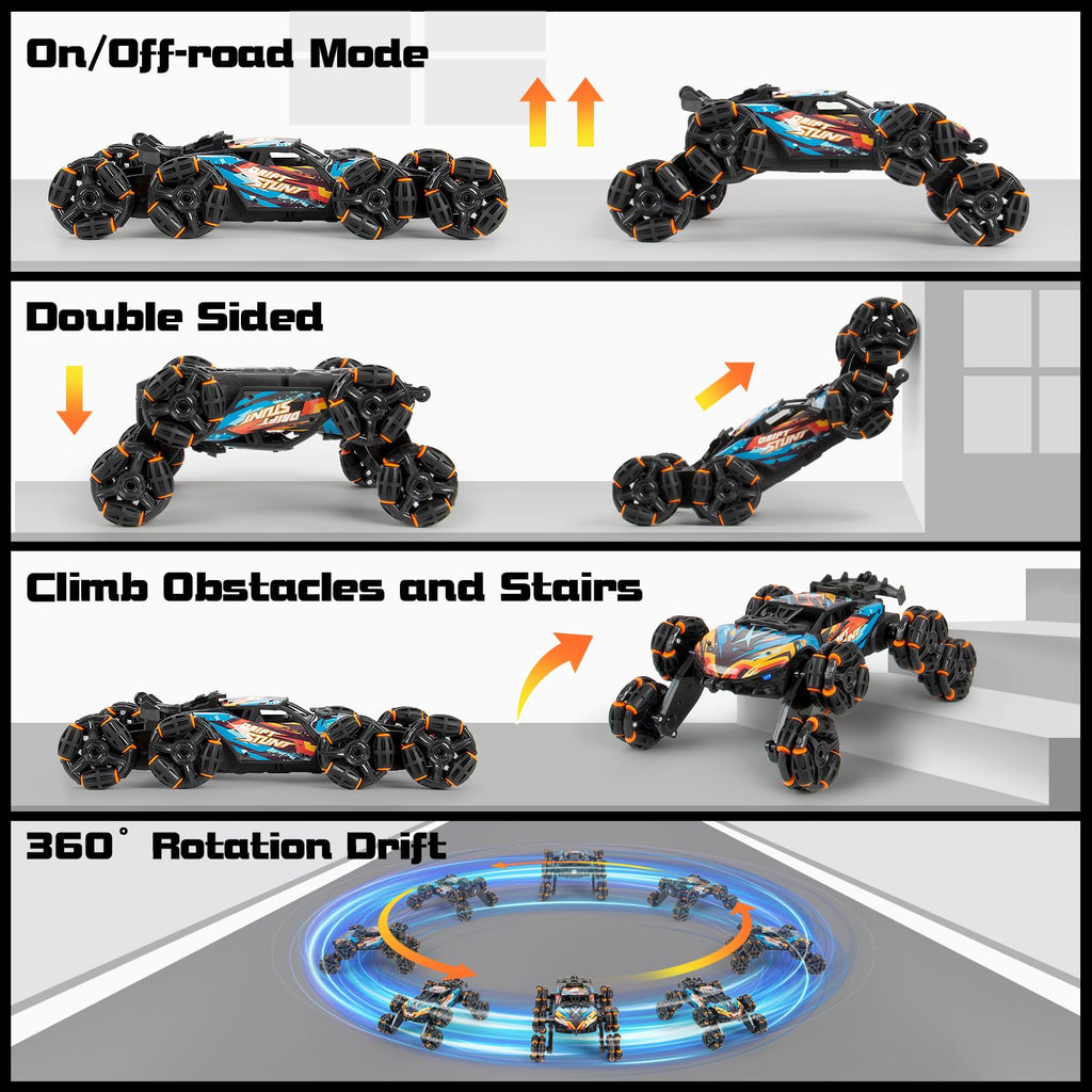 8WD Gesture Sensing RC Stunt Car Toys for Boys Age 8-12, 2.4GHz Hand Controlled Remote Control Car with Light & Music & Spray, Cool Christmas Birthday Present Gifts for Kids 6 7 8 9 10 11 12 Years Old