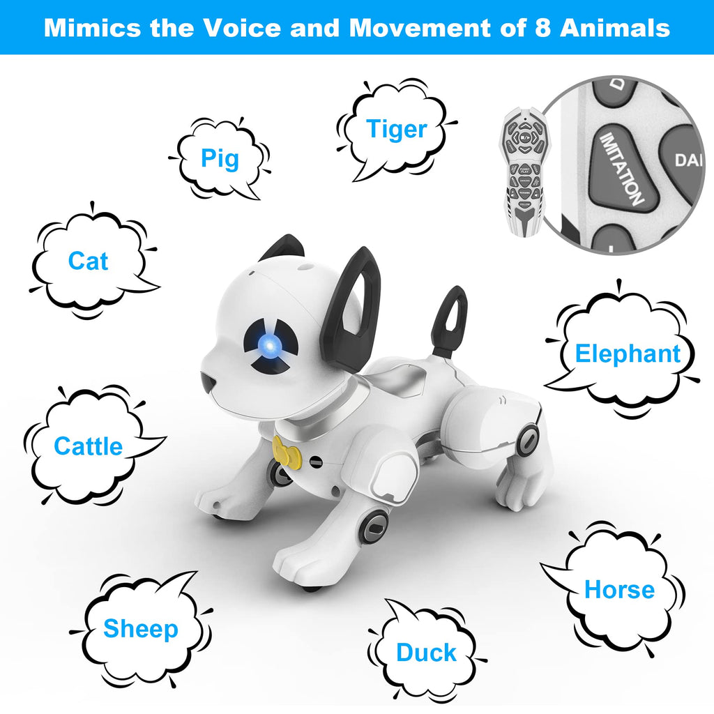 Remote Control Robot Dog Toy, RC Dog Programmable Smart Interactive Robotic Pets, RC Stunt Robot Toys Deg Imitates Animals Music Dancing Handstand Push-up Follow Functions for Boys Girls Toy