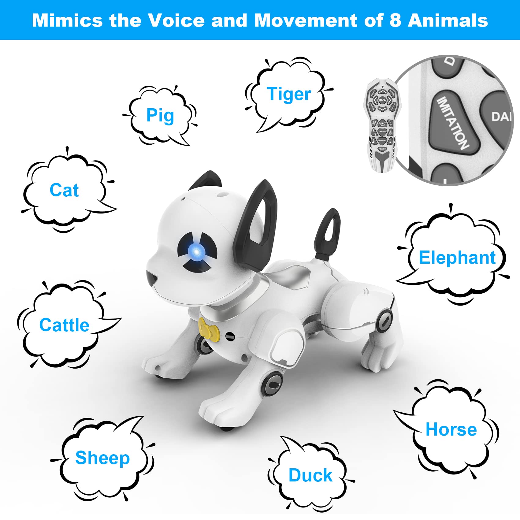 Remote Control Robot Dog Toy, RC Dog Programmable Smart Interactive Robotic Pets, RC Stunt Robot Toys Deg Imitates Animals Music Dancing Handstand Push-up Follow Functions for Boys Girls Toy