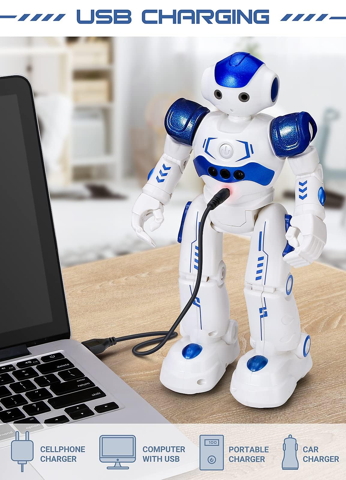 RC Robot Toys for Kids, Gesture & Sensing Programmable Remote Control Smart Robot for Age 3 4 5 6 7 8 Year Old Boys Girls Birthday Gift Present